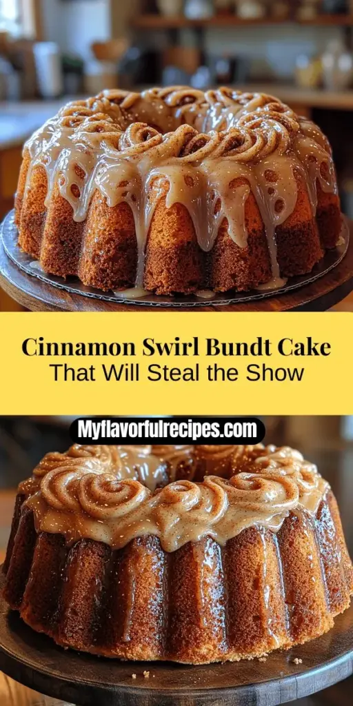 Indulge in the rich flavors of the Cinnamon Swirl Delight Bundt Cake, a perfect blend of warmth and elegance. This stunning cake features a beautiful cinnamon sugar swirl that adds a delightful touch to each slice. Ideal for any occasion, from cozy family dinners to festive celebrations, this recipe showcases the magic of Bundt cakes. With simple ingredients and easy-to-follow steps, you'll create a moist, flavorful dessert that impresses everyone. Enjoy the joy of baking and share this delightful treat with your loved ones.