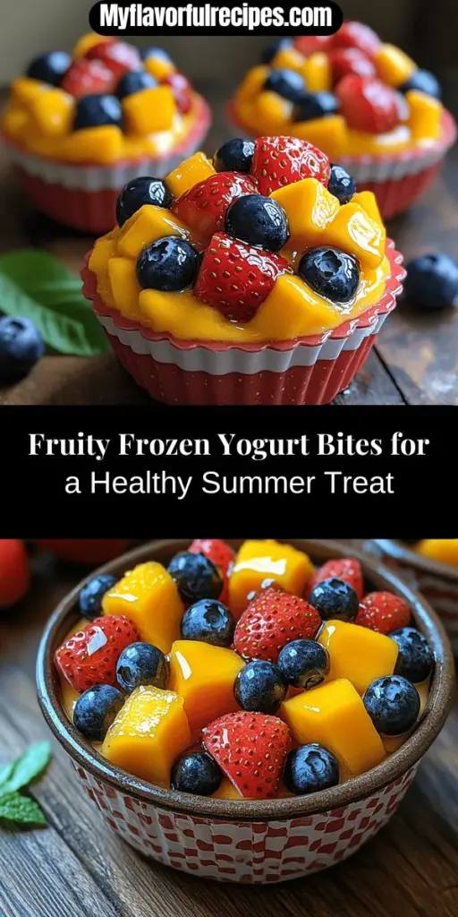 Cool off this summer with fruity frozen yogurt bites, the perfect healthy treat to satisfy your sweet cravings. These easy-to-make snacks blend creamy Greek yogurt with fresh seasonal fruits for a nutritious explosion of flavor. Plus, you can customize them with your favorite toppings and mix-ins. Enjoy them as a refreshing dessert or a quick snack on the go. Dive into this delightful recipe, and discover a fun way to beat the heat while staying healthy!