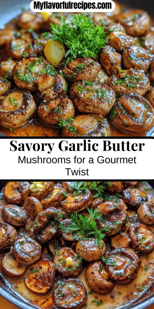Discover the mouthwatering Savory Steakhouse Garlic Butter Mushrooms that make an exquisite side dish for any meal. This recipe highlights the earthy flavors of fresh mushrooms, enhanced by rich garlic butter, creating a comforting yet sophisticated dish. Perfect with steak, pasta, or as a standalone treat, these mushrooms are versatile and simple to prepare. Elevate your dining experience with this flavorful and healthy addition that brings a gourmet touch to your table. Perfect for impressing guests or treating your family!