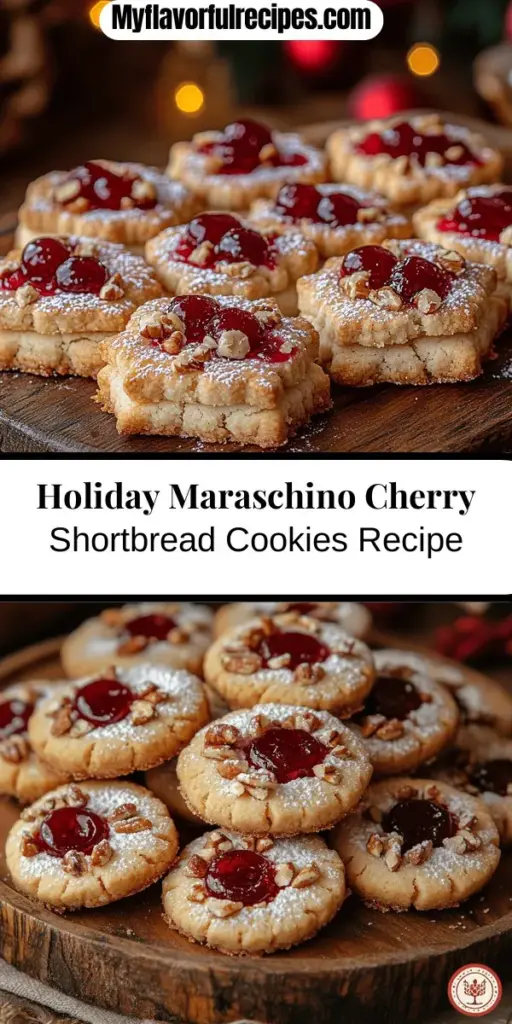 Get ready to spread holiday cheer with Festive Maraschino Cherry Shortbread Cookies! These delightful treats combine buttery shortbread with the sweet-tart burst of maraschino cherries, creating a cookie that's as beautiful as it is delicious. Perfect for sharing or adding to your holiday cookie platter, these cookies are a great way to celebrate the season. Follow our easy recipe to bake up a batch and enjoy the warmth and joy of cookie-making with family and friends!