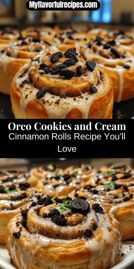 Delve into the world of baking with these irresistible Oreo Cookies and Cream Cinnamon Rolls. This delightful recipe combines soft, pillowy dough with a luscious filling of brown sugar, cinnamon, and crushed Oreos, topped off with a creamy glaze. Perfect for family gatherings or as a sweet treat any day, these rolls promise warmth and comfort with every bite. Join in on this culinary adventure and create a joyful experience for you and your loved ones!
