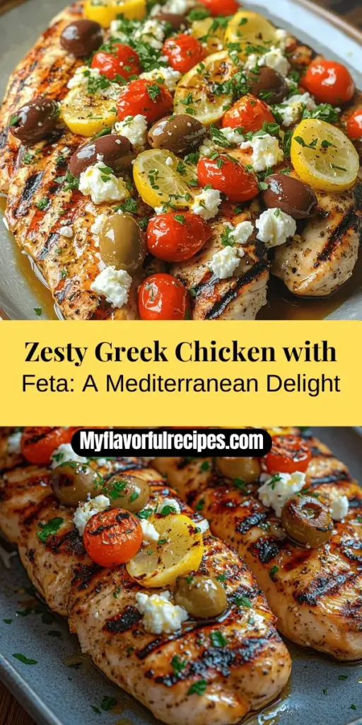 Discover the delightful flavors of Zesty Greek Chicken with Feta and Lemon, a Mediterranean-inspired dish that brings a burst of flavor to your dinner table. With tender chicken marinated in zesty lemon and fragrant herbs, topped with creamy feta and briny olives, this recipe combines nutrition and taste beautifully. Perfect for impressing guests or enjoying with family, this dish embodies the essence of Greek cuisine. Ready to take your cooking skills on a flavorful adventure?