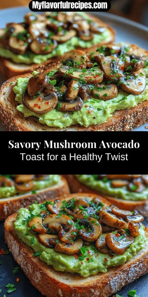 Discover the delicious twist on a classic favorite with savory mushroom avocado toast! This nutritious dish combines creamy avocados with sautéed mushrooms for an umami-rich flavor and a healthy boost. Packed with healthy fats, fiber, and essential vitamins, this toast is perfect for breakfast, lunch, or dinner. It's easy to customize with your favorite toppings, making it a versatile option for any meal. Elevate your culinary game with this tasty and satisfying delight!