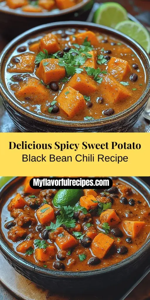 Discover the deliciously nutritious Spicy Sweet Potato Black Bean Chili! This one-pot wonder combines the natural sweetness of sweet potatoes and the hearty texture of black beans with a blend of spices that will warm your soul. Perfect for vegans and anyone craving a comforting meal, this chili is not only packed with essential vitamins, protein, and fiber, but also offers incredible versatility for your cooking adventures. Enjoy it solo or paired with cornbread for a truly satisfying experience.