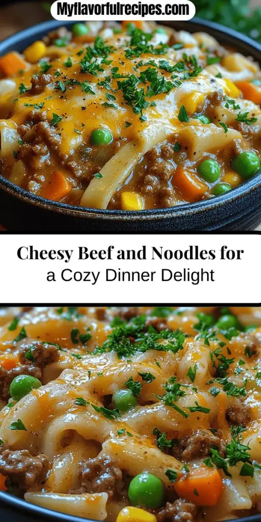 Warm up your evenings with this comforting Cheesy Beef and Noodles Delight! This delicious casserole features tender ground beef, creamy soup, and gooey melted cheese, making it a hit for family dinners or potlucks. Easy to prepare, this dish blends nostalgia with modern flavors, delivering a hearty meal that's both satisfying and nutritious. Discover ingredient breakdowns, step-by-step preparation tips, and ideas for seasonal variations in this delightful recipe that everyone will love.