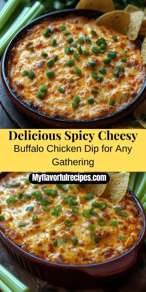 Get ready to impress at your next gathering with Spicy Cheesy Buffalo Chicken Dip! This delectable appetizer combines tender shredded chicken, cream cheese, and zesty buffalo sauce for a creamy, savory treat that everyone will love. Perfect for game days, parties, or cozy nights in, this dip is both easy to prepare and deliciously satisfying. Discover its origins and enjoy a detailed recipe that highlights its irresistible flavors and versatility. Perfect for dipping or spreading, this crowd-pleaser will be the highlight of any event.