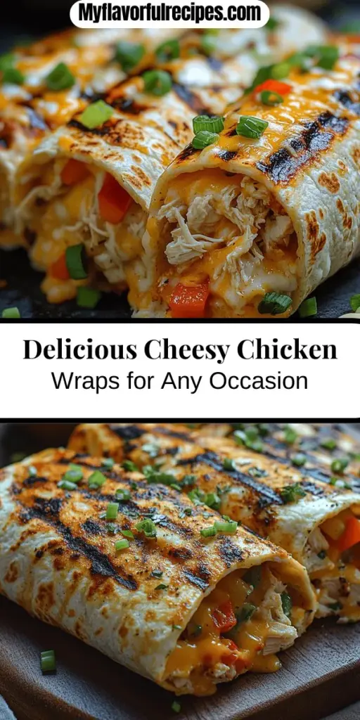 Discover the joy of cheesy chicken wraps, a delightful dish perfect for any occasion! These tasty wraps combine cooked chicken, creamy cheeses, and vibrant vegetables, making them easy to customize for different preferences. Ideal for busy weeknights or picnics, they require minimal prep and deliver maximum flavor. Get creative in the kitchen with this versatile recipe and enjoy a delicious outcome everyone will love, from picky eaters to busy professionals.