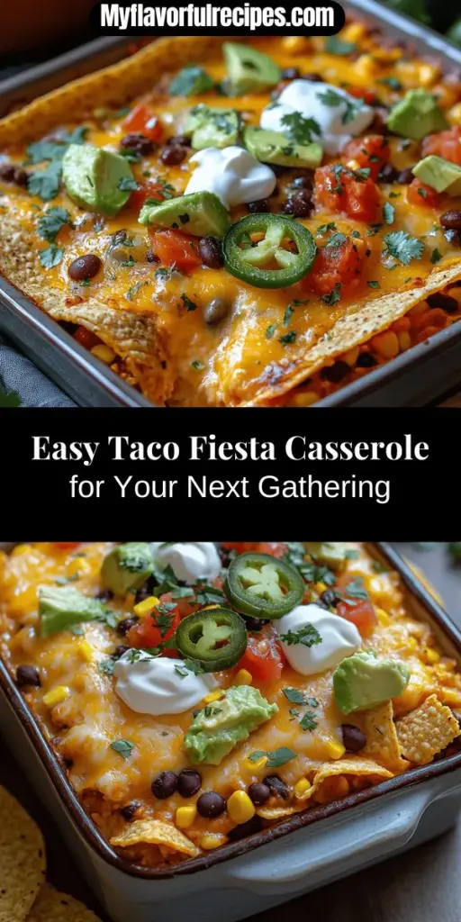 Discover the deliciousness of Taco Fiesta Casserole, a crowd-pleasing dish perfect for any event! With layers of seasoned ground meat or turkey, hearty beans, fresh vegetables, and gooey cheese, this casserole captures all the vibrant flavors of tacos. Its versatility allows for easy customization, whether vegetarian or meat-lover. Ideal for family dinners or potlucks, this simple recipe ensures a satisfying meal everyone will enjoy. Get ready to savor each bite!