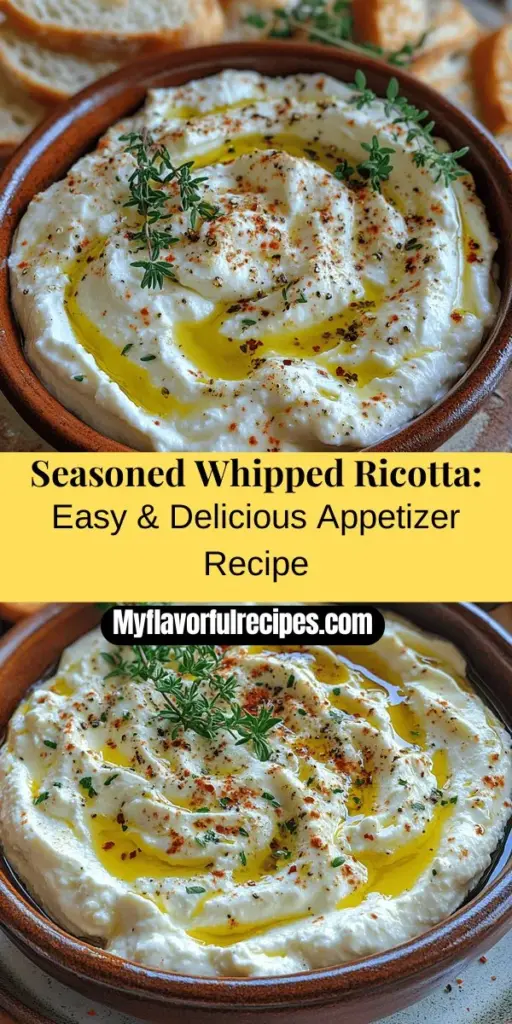 Discover the joy of making seasoned whipped ricotta, a luxurious yet easy appetizer perfect for any occasion. With just a handful of ingredients like fresh ricotta, olive oil, honey, and herbs, you can whip up a creamy delight that’s both customizable and visually appealing. This versatile recipe can be dressed up for dinner parties or kept simple for brunch. Impress your guests with this flavorful dish served with crusty bread or crostini. Enjoy every bite!