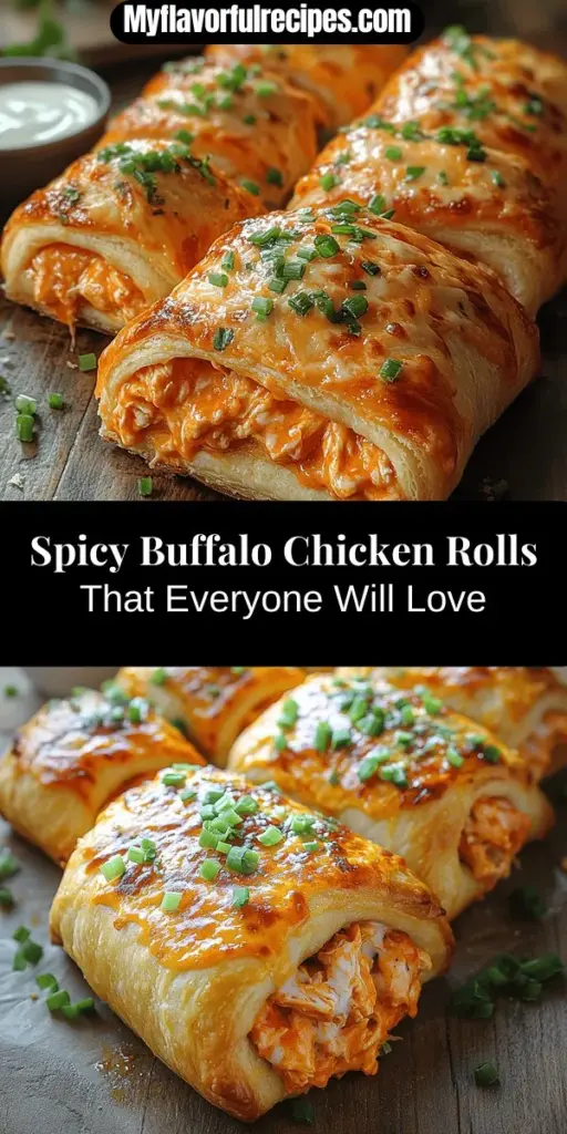 Experience the bold and zesty flavors of Spicy Buffalo Chicken Delight Rolls, a delicious twist on a classic snack. These flaky rolls, filled with shredded chicken, cream cheese, and spicy Buffalo sauce, are easy to prepare and perfect for any gathering. Whether you're hosting game night or just craving a tasty treat, these rolls are sure to impress. Discover the simple ingredients and step-by-step guide to creating this mouthwatering delight that everyone will love!