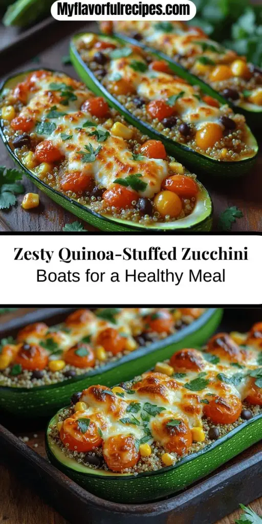 Discover the delightful and nutritious Zesty Quinoa-Stuffed Zucchini Boats! This healthy recipe features tender zucchinis filled with a savory blend of quinoa, fresh veggies, and spices, creating a flavorful meal perfect for any occasion. Packed with protein, fiber, and essential nutrients, it's a versatile dish that caters to various dietary needs. Easy to customize, these boats are not just tasty; they also support weight management and digestion, making them a satisfying guilt-free indulgence. Try this innovative approach to healthy eating today!