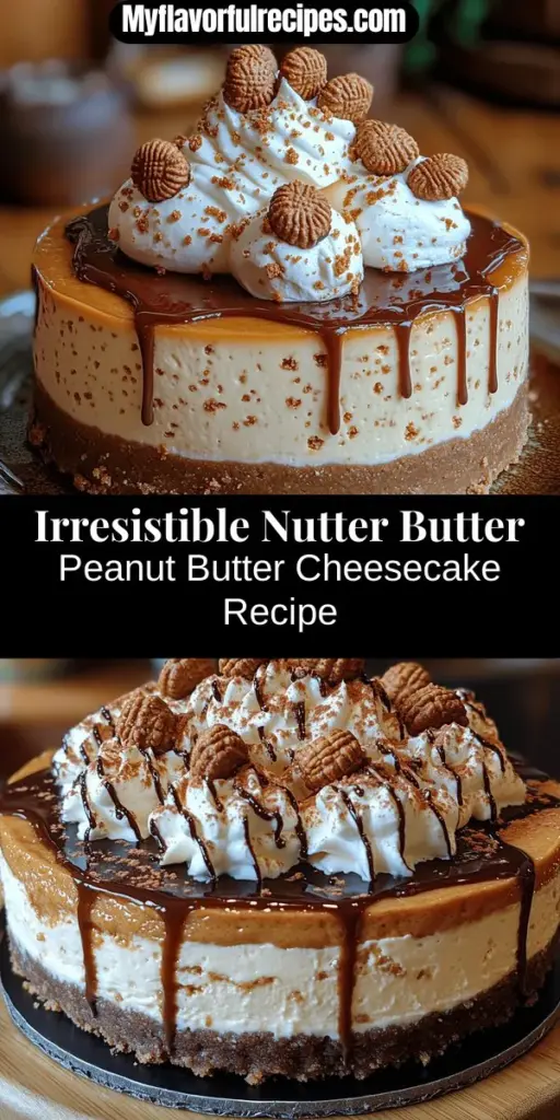 Satisfy your sweet tooth with this delicious Nutter Butter Peanut Butter Cheesecake recipe. Combining creamy peanut butter and rich cheesecake filling with a crunchy Nutter Butter crust, this dessert is both comforting and indulgent. Perfect for special occasions or simply to treat yourself, it's easy to make and sure to impress. Follow this step-by-step guide to create a decadent cheesecake that brings together the beloved flavors of peanut butter and dessert-making perfection. Enjoy every slice of this delightful creation!