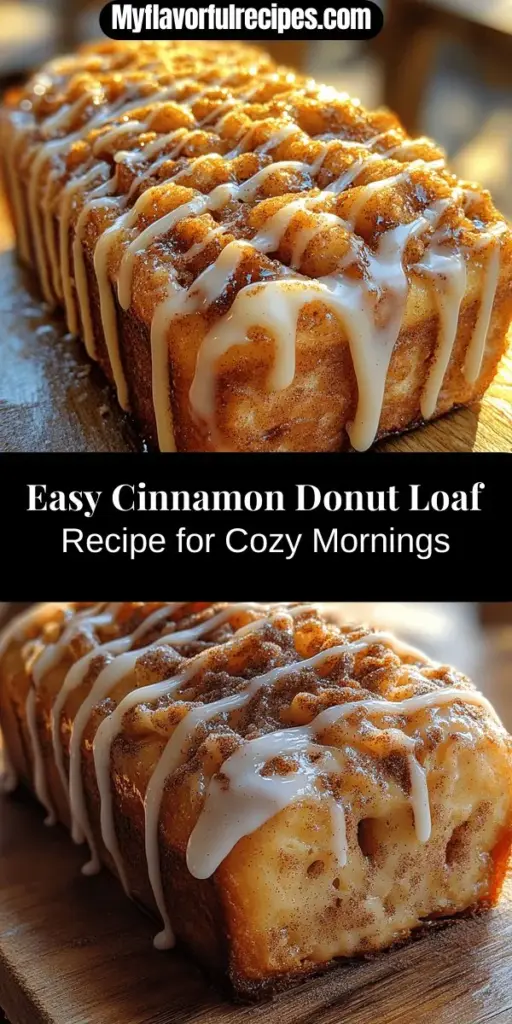 Discover the joy of homemade baking with this deliciously easy cinnamon donut loaf recipe! This comforting treat captures the familiar flavors of donuts in a simple loaf form, perfect for breakfast or dessert. With just a few ingredients like all-purpose flour, sugar, and warm cinnamon, it's accessible for bakers of all skill levels. Enjoy the soft, fluffy texture and sweet, aromatic taste that will make this loaf a favorite among family and friends. Perfectly paired with coffee or tea, this recipe invites you to create cherished memories while baking in your kitchen.