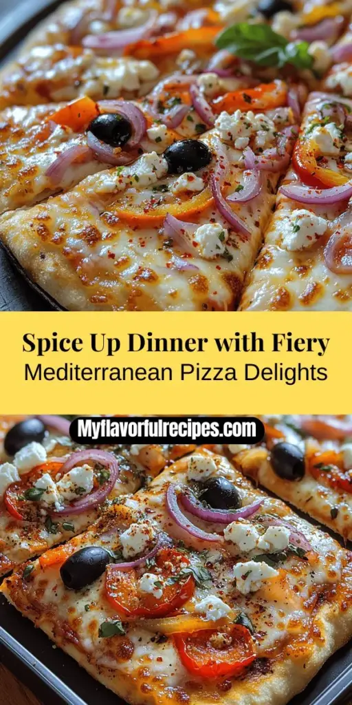 Embark on a flavor-packed journey with Fiery Mediterranean Pizza, a vibrant twist on a classic favorite. This pizza features a crispy crust topped with zesty marinara, creamy mozzarella, tangy feta, and a medley of fresh veggies. Enhanced with red pepper flakes and aromatic herbs, it offers a perfect spicy kick. Ideal for home cooks, this recipe allows for personal customization, ensuring every pizza reflects your taste while celebrating Mediterranean culinary traditions. Enjoy the joy of creating and sharing this delicious dish!