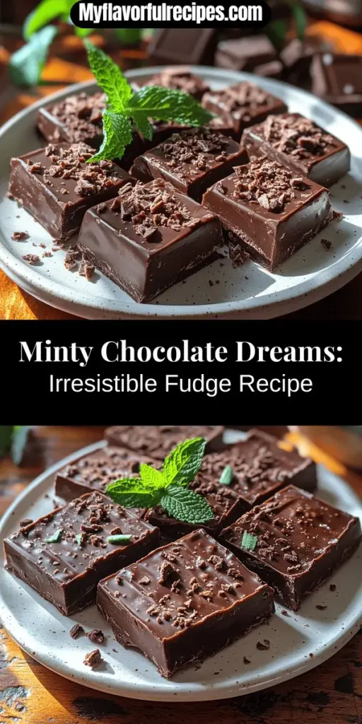 Indulge in the irresistible flavors of Minty Chocolate Dreams with this simple fudge recipe! Combining rich dark chocolate and refreshing mint, this creamy treat is perfect for gatherings, gifts, or satisfying your sweet cravings. Discover the key ingredients like high-quality chocolate, sweetened condensed milk, and a touch of peppermint extract for a decadent experience. Enjoy the velvety texture and unforgettable taste that will leave everyone wanting more!
