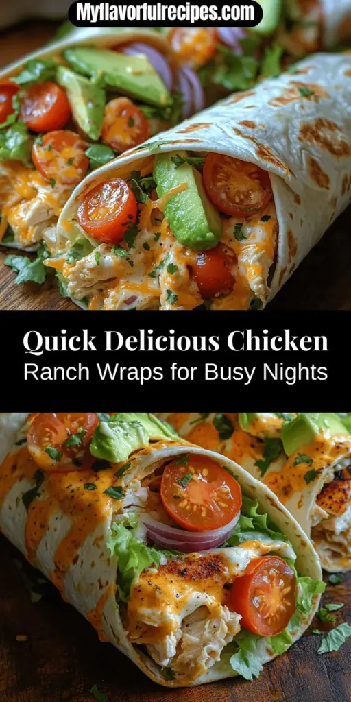 Discover the ultimate meal solution with Quick & Tasty Chicken Ranch Wraps! Perfect for busy weeknights or casual outings, these wraps combine tender, shredded chicken with creamy ranch dressing and fresh veggies, creating a delicious, portable meal. Easy to customize for any taste or dietary preference, they’re a hit with everyone. Enjoy the simplicity of preparation and the joy of sharing this flavorful dish with family and friends! Perfect for lunch, dinner, or snacks on the go.