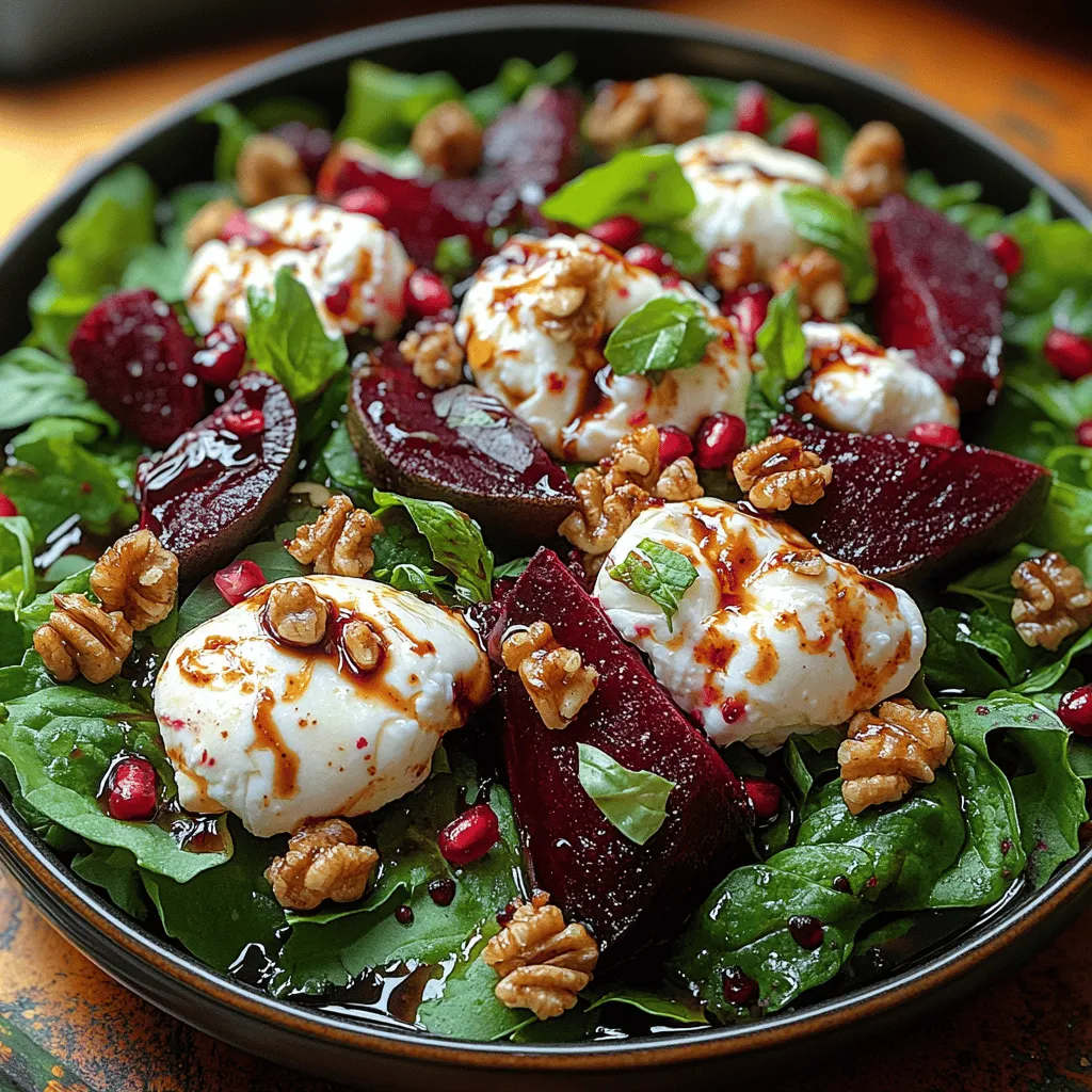 In the realm of salads, few dishes can compare to the vibrant allure of a Beet & Burrata Bliss Salad. This culinary delight marries the earthy sweetness of roasted beets with the creamy richness of burrata cheese, creating a feast for both the eyes and the palate. The salad's radiant hues, fresh ingredients, and harmonious balance of flavors make it a perfect addition to any dining table—whether for a casual lunch, a festive gathering, or a refined dinner party.