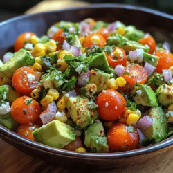 As the temperatures rise and summer gatherings beckon, there’s nothing quite as refreshing as a vibrant, colorful salad that tantalizes the taste buds. The Zesty Avocado Corn Tomato Fiesta Salad is a perfect embodiment of this seasonal delight. Bursting with flavor and packed with nutritious ingredients, this salad not only appeals to the eye but also brings a sense of lightness and vitality to your meals. Whether you're hosting a backyard barbecue, preparing a potluck dish, or simply craving a fresh, healthy addition to your lunch, this salad fits the bill perfectly.