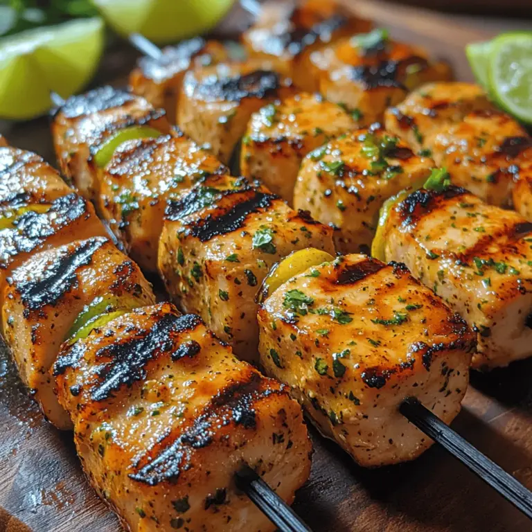 If you're searching for a dish that perfectly embodies the essence of summer, look no further than Zesty Cilantro Lime Grilled Chicken Skewers. This delightful recipe is not only appealing to the eye but also tantalizing for the taste buds. The combination of fresh cilantro and zesty lime creates a burst of flavor that elevates simple grilled chicken to a new level. Whether you're hosting a backyard barbecue, enjoying a picnic with friends, or simply want to spice up your dinner routine, these skewers are versatile enough to suit any occasion.