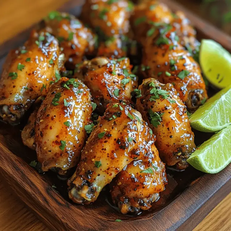 Chicken wings have firmly established themselves as a staple in the realm of comfort food, particularly during gatherings, game days, and barbecues. Their versatility allows for a myriad of flavors, making them a favorite among many. Whether coated in a tangy sauce, dusted with spices, or served plain with a side of ranch dressing, chicken wings offer something for everyone. Among the vast array of wing recipes, the fiery zesty chili lime chicken wings stand out, featuring a vibrant combination of spicy, zesty, and sweet elements that tantalize the taste buds.