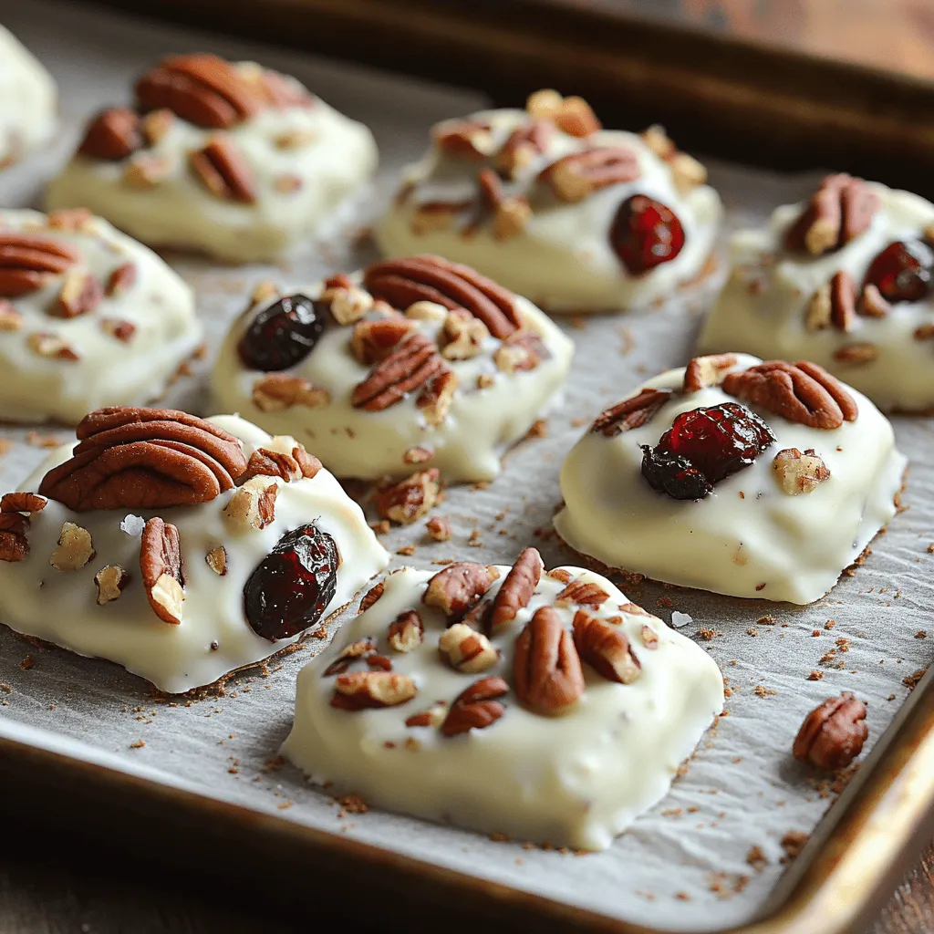 If you're looking for a delightful treat that perfectly balances sweetness, tartness, and crunch, look no further than our Irresistible White Chocolate Cranberry Pecan Clusters. This recipe is a harmonious blend of flavors and textures that elevates the classic sweet treat into something truly special. The creamy richness of high-quality white chocolate meets the tangy burst of dried cranberries, while crunchy pecans provide a satisfying texture that makes every bite memorable.