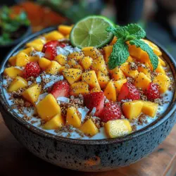 In the realm of health-conscious eating, the Tropical Bliss Bowl emerges as a vibrant, nutritious dish that effortlessly marries tropical flavors with health benefits. This bowl is not just a meal; it is an experience that transports you to sun-kissed beaches and lush fruit orchards with every bite. Perfect for breakfast, brunch, or even a refreshing snack on a warm day, the Tropical Bliss Bowl is a delightful way to infuse your diet with the bright, luscious flavors of mango and strawberries.