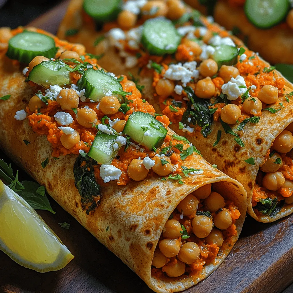 Roasted Red Pepper Chickpea Wraps Recipe