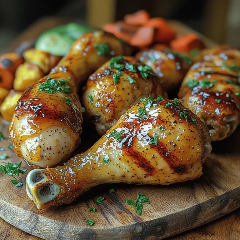 Are you looking for a dish that strikes the perfect balance between sweet and tangy flavors while being easy to prepare? Look no further than Maple Mustard Glazed Chicken Drumsticks. This delightful recipe features juicy chicken drumsticks coated in a rich glaze made from pure maple syrup and zesty Dijon mustard, making it an irresistible choice for any meal.
