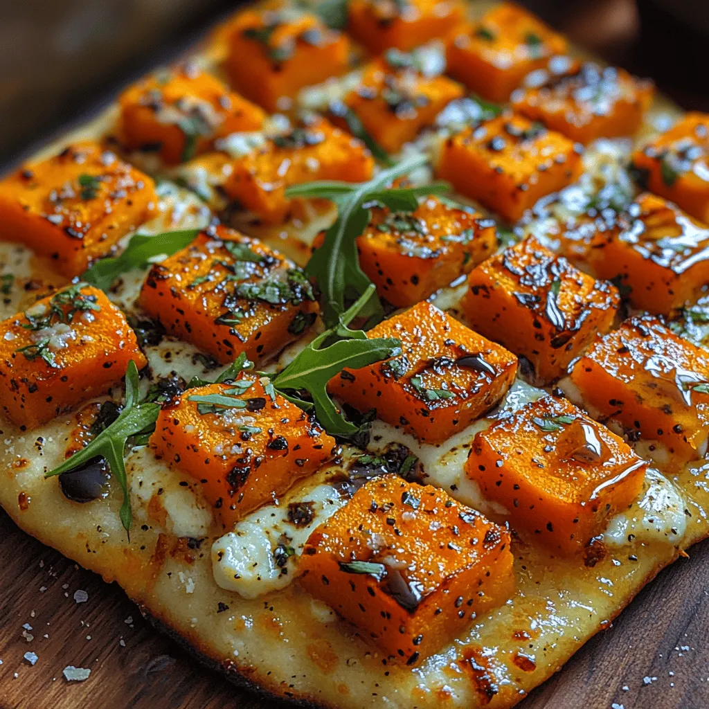 As the leaves begin to change and the air turns crisp, autumn invites us to embrace its vibrant colors and the bounty of seasonal ingredients. Among these treasures, butternut squash stands out as a true star. With its sweet, nutty flavor and creamy texture, butternut squash is not only a versatile ingredient but also a delicious way to celebrate the flavors of fall. In this article, we will explore a delightful recipe for <strong>Autumn Bliss Roasted Butternut Squash Flatbread</strong>, a dish that beautifully captures the essence of the season.” /></p>
</p>
<h3>Assembling the Flatbread</h3>
</p>
<p>Creating the Autumn Bliss Roasted Butternut Squash Flatbread involves not just cooking but an artful assembly of flavors that brings the dish to life. The way you layer and distribute your ingredients can significantly affect the final taste and presentation.</p>
</p>
<h4>Layering Flavors: How to Properly Distribute the Ingredients</h4>
</p>
<p>Begin by spreading a generous layer of your base sauce evenly across the flatbread. This could be a simple olive oil and garlic mixture or a more complex pesto. Next, add the roasted butternut squash. It’s essential to ensure that the squash pieces are evenly distributed; this allows for balanced flavor in every bite. You can use a fork to mash some of the squash slightly, which will help it adhere better to the flatbread and create a creamy texture once baked.</p>
</p>
<p>Next, sprinkle on your cheese, making sure to cover all the squash. If you’re using goat cheese, crumble it evenly, as this will allow its tangy flavor to permeate throughout the dish. For mozzarella, shredded cheese is ideal, as it melts beautifully and provides that gooey texture everyone loves. Finally, add any additional toppings such as caramelized onions or walnuts, ensuring they are scattered evenly to avoid any overpowering flavors.</p>
</p>
<h4>Cheese Melting Tips: Ensuring a Creamy Texture</h4>
</p>
<p>The type of cheese you select can dramatically alter the texture and flavor of your flatbread. For a creamy finish, consider using a mix of cheeses. Combining mozzarella for meltiness and goat cheese for tanginess can create a fantastic contrast in flavors.</p>
</p>
<p>To achieve the best melt, let your cheese come to room temperature before adding it to the flatbread. This practice ensures that the cheese melts evenly and thoroughly. Additionally, consider grating the cheese instead of slicing it; smaller pieces will melt faster and blend seamlessly with the other ingredients.</p>
</p>
<h4>Creative Variations: Substituting Ingredients for Personal Taste</h4>
</p>
<p>One of the fantastic aspects of flatbreads is their versatility. Feel free to customize the recipe according to your personal taste or dietary preferences. If you’re not a fan of butternut squash, sweet potatoes or roasted beets can serve as wonderful substitutes, offering a similar sweet earthiness.</p>
</p>
<p>For a vegan option, replace the cheese with a plant-based substitute or nutritional yeast for a cheesy flavor without dairy. You can also incorporate seasonal vegetables like Brussels sprouts or kale, which add depth and nutrition. Experimenting with different herbs and spices, such as sage or thyme, can elevate your flatbread to new heights.</p>
</p>
<h3>Baking the Flatbread to Perfection</h3>
</p>
<p>Achieving the perfect baked flatbread is all about understanding your oven and how it interacts with your ingredients.</p>
</p>
<h4>Oven Techniques for a Crispy Finish</h4>
</p>
<p>To achieve a crispy finish on your flatbread, preheat your oven to a high temperature, typically around 475°F (245°C). This high heat allows the flatbread to develop a golden crust while keeping the toppings warm and flavorful.</p>
</p>
<h4>Understanding Oven Dynamics: Why Heat Matters</h4>
</p>
<p>Ovens can vary in efficiency, which means that knowing how your specific oven behaves is crucial. Some ovens have hot spots that can lead to uneven cooking. If you notice one side of your flatbread browning faster, rotate it halfway through baking to ensure even heat distribution.</p>
</p>
<h4>Adjusting Cooking Times for Different Oven Types</h4>
</p>
<p>If you are using a convection oven, your cooking time will generally be shorter due to the circulating air. Start checking your flatbread at around 10 minutes, as it may be ready before the 15-minute mark typically recommended for conventional ovens.</p>
</p>
<h4>The Role of Cheese in Browning and Crisping</h4>
</p>
<p>The cheese on your flatbread not only adds flavor but also plays a significant role in its overall texture. As the cheese melts, it creates a barrier that helps retain moisture in the flatbread, while the edges can crisp up beautifully, creating a delightful contrast. A sprinkle of cheese on top right before removing it from the oven can also enhance browning and add a visually appealing finish.</p>
</p>
<h3>Garnishing for Visual Appeal and Flavor</h3>
</p>
<p>Once your flatbread has emerged from the oven, it’s time to elevate its presentation and flavor profile with thoughtful garnishing.</p>
</p>
<h4>The Importance of Fresh Ingredients: Arugula and Balsamic Glaze</h4>
</p>
<p>Fresh arugula is an excellent garnish for this flatbread, adding a peppery bite and vibrant color. Scatter a handful over the top just before serving. A drizzle of balsamic glaze not only adds a glossy finish but also a tangy sweetness that beautifully contrasts with the savory flavors of the flatbread.</p>
</p>
<h4>Balancing Sweetness and Acidity: How Honey and Balsamic Work Together</h4>
</p>
<p>If you prefer a sweeter note, consider drizzling a bit of honey over the flatbread before serving. The combination of honey and balsamic glaze creates a beautiful balance of sweetness and acidity, enhancing the flavors of the roasted squash and cheese.</p>
</p>
<h4>Presentation Tips for a Stunning Serving Experience</h4>
</p>
<p>To serve your flatbread beautifully, slice it into wedges and arrange them on a large wooden board or a colorful platter. Garnishing with fresh herbs can add a fragrant touch, while a sprinkle of crushed nuts or seeds can provide texture. Use a contrasting plate color to make the vibrant autumn hues of the flatbread pop visually.</p>
</p>
<h3>Serving Suggestions and Pairings</h3>
</p>
<p>Creating a cozy dining experience is about more than just the main dish; it’s about crafting a complete meal.</p>
</p>
<h4>Ideal Accompaniments: Salads and Sides That Complement the Flatbread</h4>
</p>
<p>Pair your flatbread with a simple side salad featuring mixed greens, sliced apples, walnuts, and a light vinaigrette. The freshness of the salad will complement the richness of the flatbread and provide a refreshing contrast. Roasted root vegetables or a hearty soup can also serve as excellent accompaniments, enhancing the autumnal theme.</p>
</p>
<h4>Beverage Pairings: Wines and Non-Alcoholic Options to Enhance the Meal</h4>
</p>
<p>When it comes to beverage pairings, consider serving a light white wine such as Sauvignon Blanc or a dry Riesling, both of which can balance the savory flavors of the flatbread without overpowering it. If you prefer non-alcoholic options, a spiced apple cider or a sparkling water with a splash of cranberry juice would be refreshing choices.</p>
</p>
<h4>Serving Temperature: Best Practices for Enjoying Your Flatbread</h4>
</p>
<p>For optimal enjoyment, serve the flatbread warm, right out of the oven. If it needs to sit for a moment while you prepare other dishes, cover it loosely with aluminum foil to retain heat and prevent it from becoming soggy.</p>
</p>
<h3>Nutritional Benefits and Dietary Considerations</h3>
</p>
<p>This flatbread not only delights with its flavors but also boasts several nutritional benefits.</p>
</p>
<h4>Caloric Breakdown of the Flatbread</h4>
</p>
<p>Assuming standard ingredients, a slice of this flatbread typically contains around 250-300 calories, depending on the thickness of the crust and the amount of cheese used. This makes it a satisfying meal without being overly indulgent.</p>
</p>
<h4>Dietary Needs: Gluten-Free and Vegan Alternatives</h4>
</p>
<p>For those with gluten sensitivities, using a gluten-free flatbread or pizza crust option is an easy switch. Additionally, as mentioned earlier, you can make this recipe vegan by substituting the cheese with a plant-based alternative, making it suitable for a wider range of dietary preferences.</p>
</p>
<h4>Incorporating Seasonal Produce for a Balanced Meal</h4>
</p>
<p>This recipe is a fantastic way to incorporate seasonal produce into your diet. Butternut squash is rich in vitamins A and C, while the addition of arugula adds fiber and essential nutrients. You can further enhance the nutritional profile by adding other seasonal vegetables or incorporating legumes for added protein.</p>
</p>
<h3>Conclusion</h3>
</p>
<p>The Autumn Bliss Roasted Butternut Squash Flatbread is more than just a meal; it is a celebration of the flavors and colors of the fall season. With its rich textures and harmonious blend of ingredients, this dish makes for a perfect addition to any autumn gathering or a cozy night in. Whether you are a seasoned chef or a novice in the kitchen, this flatbread offers simplicity without sacrificing flavor. By understanding the ingredients and techniques used in this recipe, you can recreate this delightful dish and share the warmth of autumn with friends and family. Enjoy the process of cooking and the satisfaction that comes from a homemade meal that captures the essence of this beautiful season.</p>
</div>