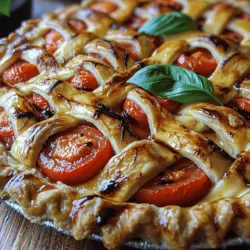 Roasted Garlic Tomato Lattice Pie Recipe
