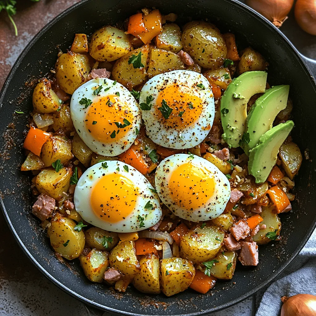 In the realm of breakfast dishes, few can rival the satisfying combination of flavors and textures found in a hearty ham and potato breakfast hash. This classic dish transforms simple ingredients into a flavorful meal that is as comforting as it is delicious. Whether you are hosting a leisurely weekend brunch or navigating the hustle and bustle of busy weekday mornings, this recipe guarantees a fulfilling start to your day. The combination of crispy potatoes, savory ham, and perfectly cooked eggs is not just a meal; it’s an experience that brings warmth and satisfaction to your table.
