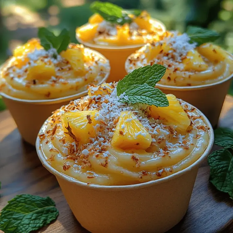 If you're looking to bring a taste of the tropics to your kitchen, look no further than Tropical Frozen Pineapple Coconut Cups. This delightful recipe combines the juicy sweetness of fresh pineapple with the creamy richness of coconut milk, creating a refreshing treat that is perfect for warm days, summer gatherings, or simply as a healthy dessert option. The vibrant flavors not only evoke images of sun-soaked beaches but also offer a sensory escape that is sure to uplift your spirits.