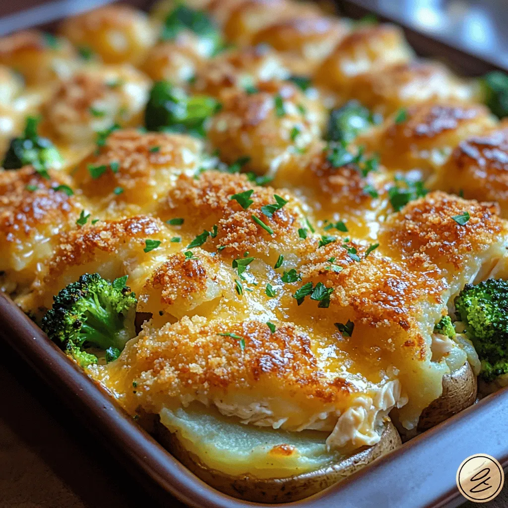 This casserole marries the rich, creamy flavors of cheese and soup with the wholesome goodness of fresh vegetables and lean protein. It’s a dish that not only warms the heart but also nourishes the body, making it an ideal choice for a family dinner or meal prep for the week. With each bite, you experience the creamy texture of the filling, the delightful crunch of the topping, and the satisfying heartiness of the potatoes.