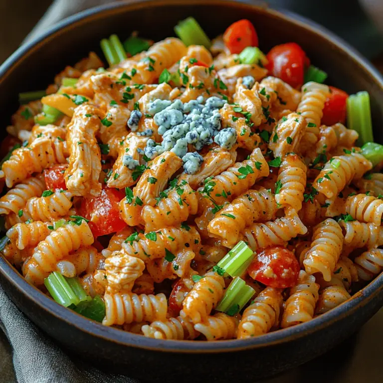A successful Spicy Buffalo Chicken Pasta Salad relies on a harmonious blend of ingredients, each contributing its unique flavor and texture. Let’s take a closer look at what you will need.