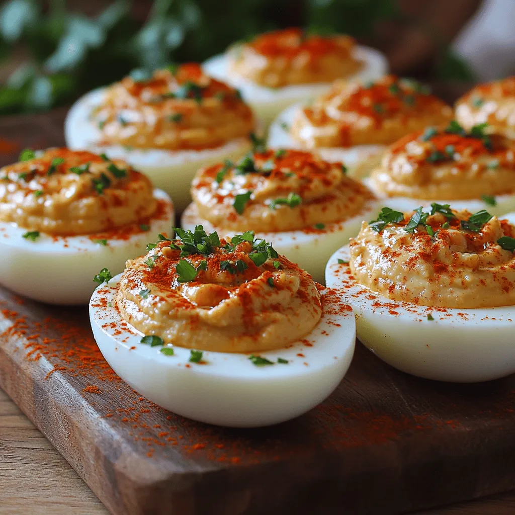 This dish stands out for several reasons. First, it embraces the growing popularity of plant-based ingredients while maintaining the traditional elements that make deviled eggs so irresistible. By incorporating hummus, which is made from chickpeas, tahini, and olive oil, these deviled eggs become a delightful fusion of textures and flavors, creating a creamy filling that’s both satisfying and wholesome.