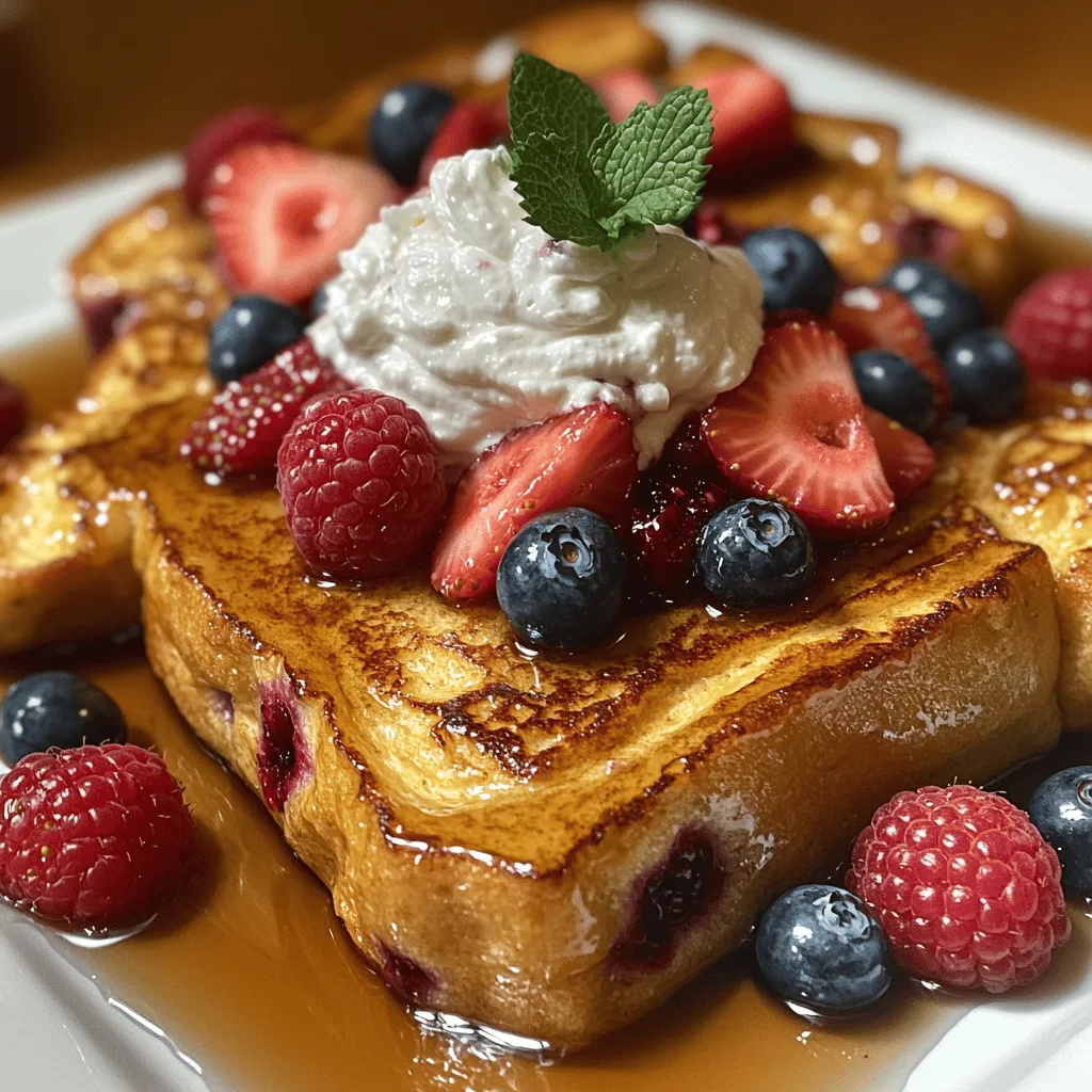 French toast is a beloved breakfast classic that evokes warm memories of lazy weekend mornings and family gatherings around the breakfast table. Whether enjoyed in its simplest form or adorned with various toppings, French toast has a way of delighting both the palate and the spirit. Among the myriad of ways to prepare this breakfast staple, the Dreamy Berry Bliss Stuffed French Toast stands out as a delightful twist on tradition. This indulgent recipe combines creamy filling with fresh, juicy berries, creating a harmonious blend of flavors and textures that promises to elevate your breakfast experience.