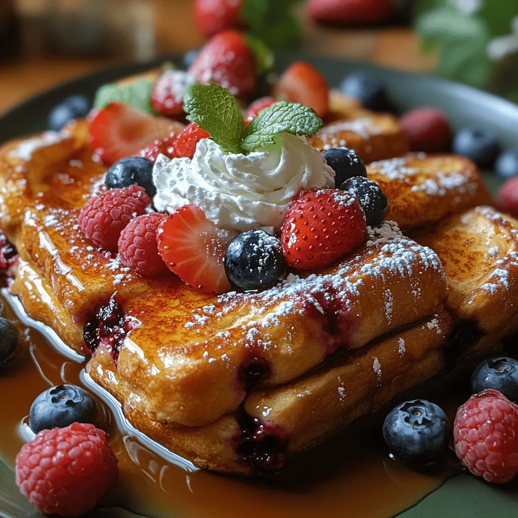 French toast is a beloved breakfast classic that evokes warm memories of lazy weekend mornings and family gatherings around the breakfast table. Whether enjoyed in its simplest form or adorned with various toppings, French toast has a way of delighting both the palate and the spirit. Among the myriad of ways to prepare this breakfast staple, the Dreamy Berry Bliss Stuffed French Toast stands out as a delightful twist on tradition. This indulgent recipe combines creamy filling with fresh, juicy berries, creating a harmonious blend of flavors and textures that promises to elevate your breakfast experience.