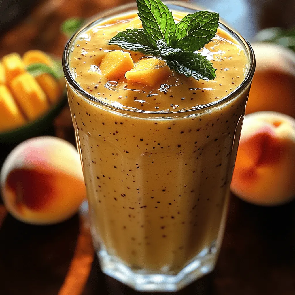 Dive into a refreshing and vibrant experience with the Tropical Bliss Peach Mango Yogurt Smoothie. This delightful blend of ripe peaches, luscious mangoes, and creamy Greek yogurt not only tantalizes your taste buds but also fuels your body with essential nutrients. Perfect for a quick breakfast or a post-workout treat, this smoothie is a celebration of summer flavors that can be enjoyed year-round.