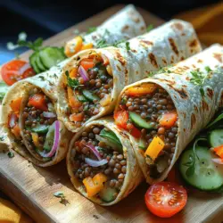 Chilled Rainbow Lentil Veggie Wraps Recipe