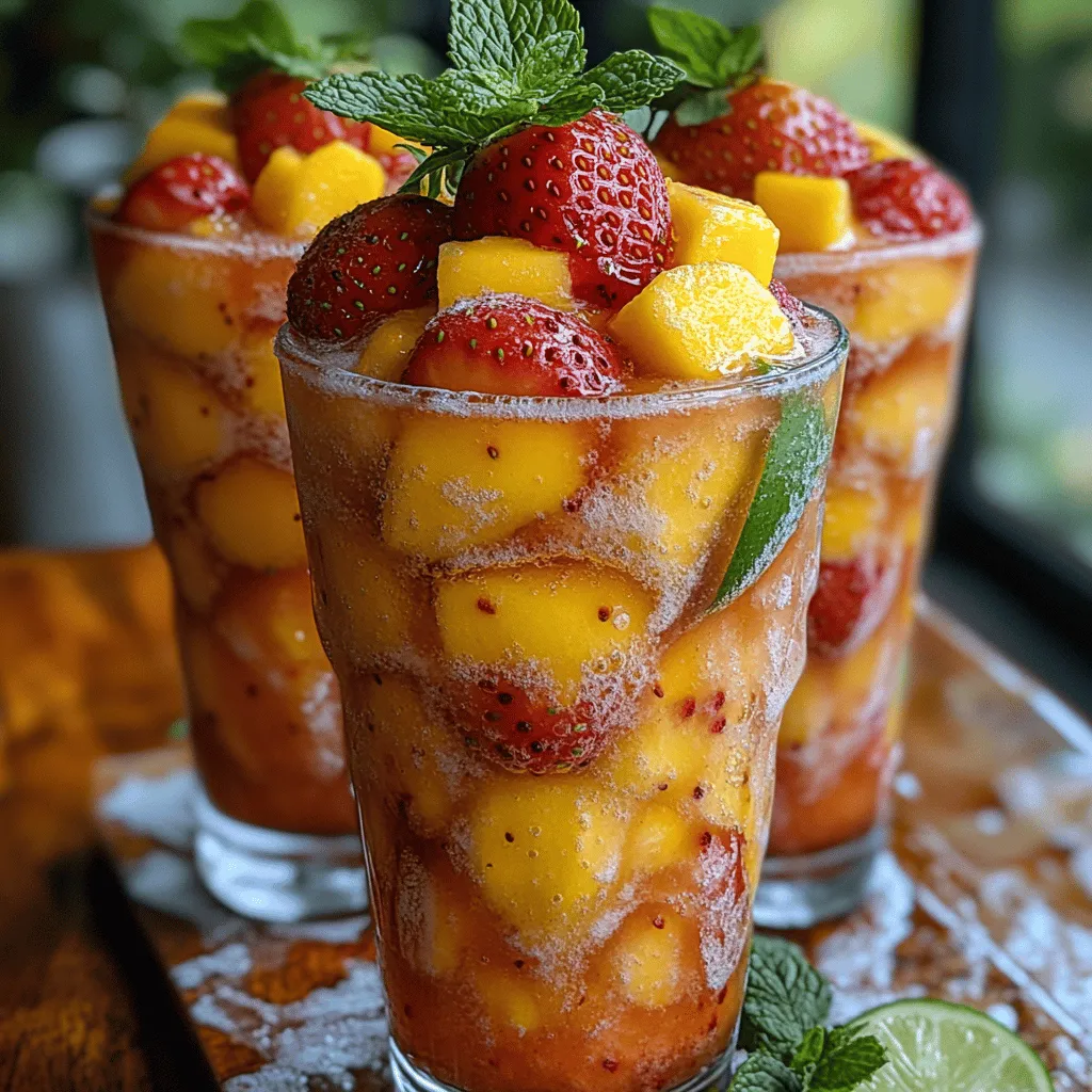 As the sun blazes overhead and temperatures rise, nothing beats a refreshing beverage to cool you down. Summer calls for delightful drinks that not only quench your thirst but also tantalize your taste buds. Among the myriad of options available, fruity slushes stand out as a favorite for many. Their icy, blended texture combined with vibrant fruit flavors makes them a go-to choice for hot days. Enter the Tropical Berry Bliss Slush, a concoction that perfectly balances the sweetness of ripe strawberries and mangoes with the refreshing qualities of coconut water and a splash of lime juice. This slush is not just a treat; it’s a healthy alternative to sugary sodas and artificially flavored beverages, making it an exceptional choice for anyone looking to indulge without the guilt.