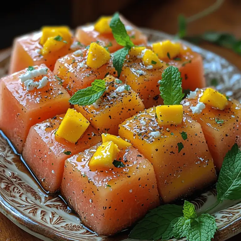 When the sun is shining and the temperatures rise, nothing beats a refreshing summer appetizer that tantalizes the taste buds and invigorates the senses. Enter Watermelon Mango Feta Bites—an exciting culinary creation that combines the best of summer’s bounty in a delightful package. This dish features a harmonious blend of juicy watermelon, sweet mango, and creamy feta cheese, creating a flavorful contrast that is as pleasing to the palate as it is to the eyes.