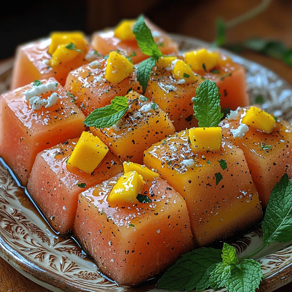 When the sun is shining and the temperatures rise, nothing beats a refreshing summer appetizer that tantalizes the taste buds and invigorates the senses. Enter Watermelon Mango Feta Bites—an exciting culinary creation that combines the best of summer’s bounty in a delightful package. This dish features a harmonious blend of juicy watermelon, sweet mango, and creamy feta cheese, creating a flavorful contrast that is as pleasing to the palate as it is to the eyes.