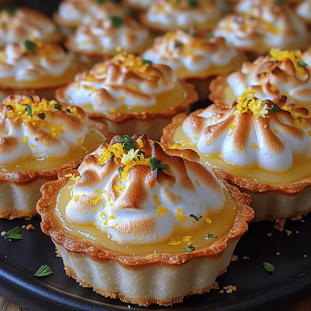 Lemon meringue tarts are a beloved classic dessert that combines the tartness of lemon curd with the sweetness of fluffy meringue, all nestled in a buttery crust. Their popularity can be attributed to their refreshing flavor profile and elegant presentation, making them a perfect choice for any occasion, from casual gatherings to formal celebrations. The zesty mini lemon meringue tarts take this traditional dessert to a new level, providing a delightful, bite-sized treat that is as pleasing to the eye as it is to the palate.