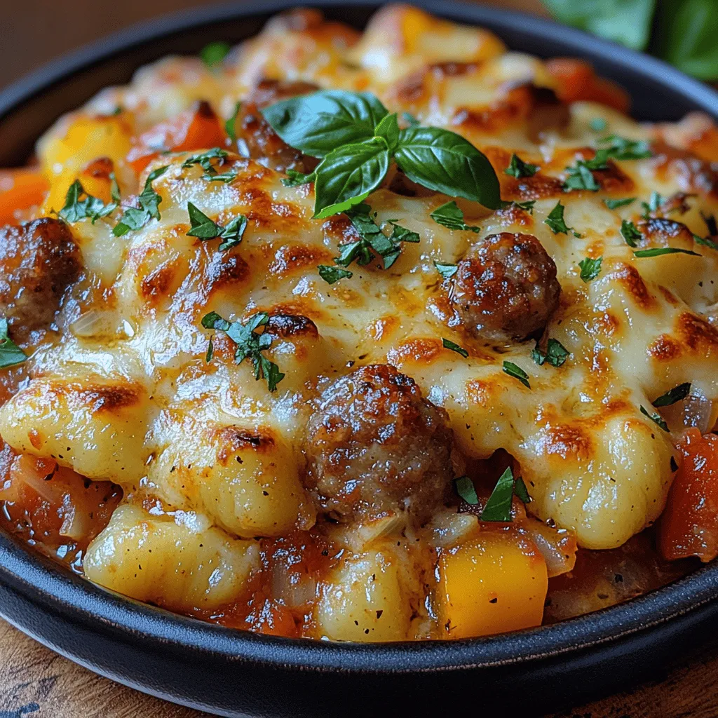 The roots of gnocchi trace back to ancient Italy, where this simple yet satisfying dish was crafted from basic ingredients like potatoes and flour. Over the centuries, gnocchi evolved into various forms, each region of Italy adding its own twist. This dish, Savory Sausage Baked Gnocchi Delight, takes inspiration from traditional Italian cooking while incorporating the robust flavors of Italian sausage, making it a true crowd-pleaser.