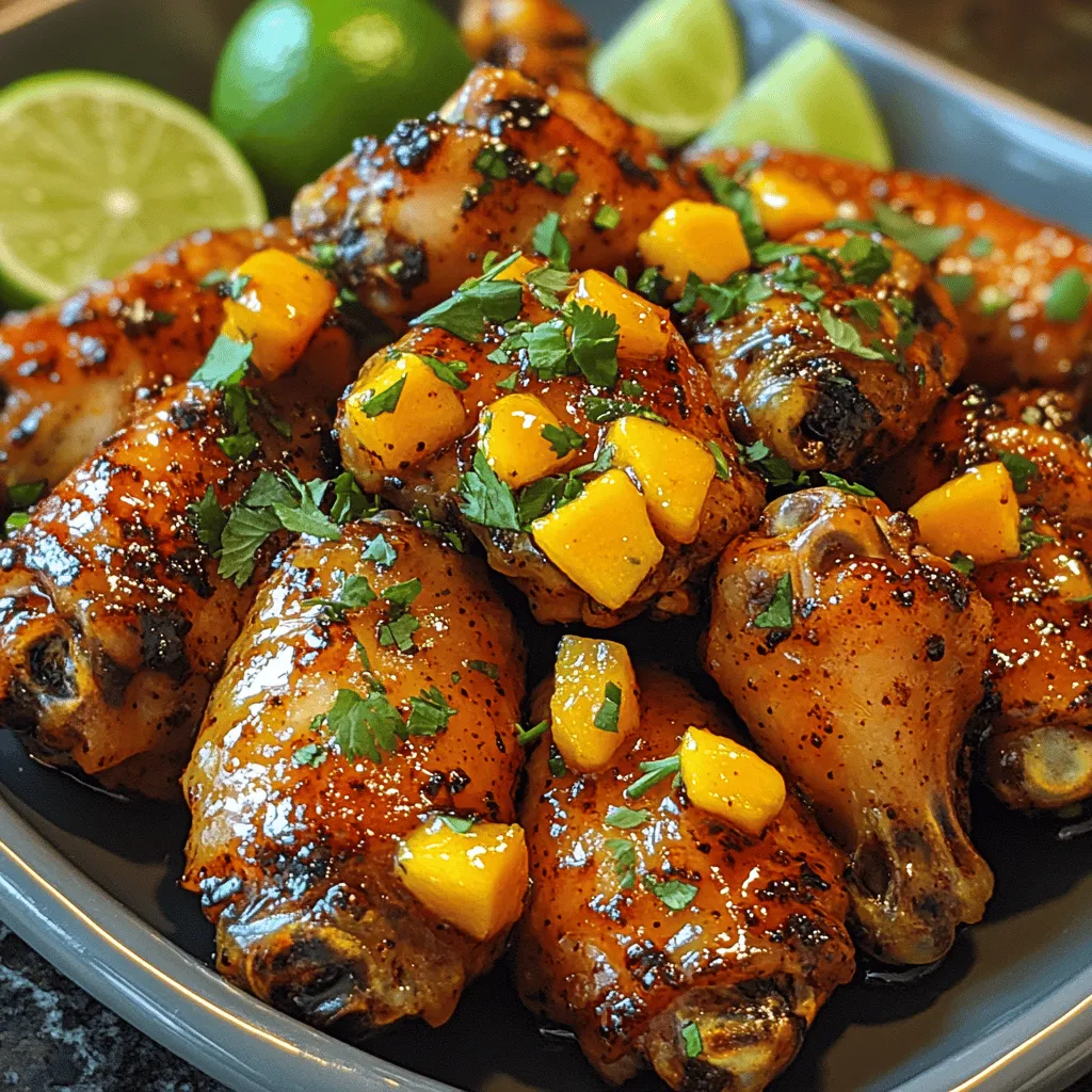 To achieve the perfect texture for your Fiery Mango Habanero Wings, preheat your oven to 425°F (220°C). This high temperature is essential for rendering the fat from the wings while simultaneously crisping the skin. Arrange the wings in a single layer on a baking sheet lined with parchment paper to prevent sticking and for easy cleanup. Bake the wings for about 40-45 minutes, flipping them halfway through to ensure even cooking. The wings should be golden brown and crispy when done.
