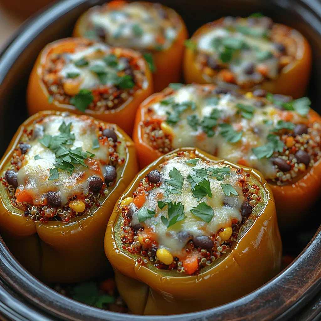 Stuffed bell peppers have long been celebrated as a versatile and nutritious meal option that appeals to a wide range of dietary preferences. These vibrant vessels not only look inviting on the plate but also offer a canvas for a variety of fillings, making them suitable for those who are vegetarian, vegan, gluten-free, or simply looking to incorporate more whole foods into their diet. Today, we’ll focus on a delightful and healthful recipe: Savory Spinach and Quinoa Slow Cooker Stuffed Bell Peppers. This dish combines the earthiness of quinoa and spinach with the natural sweetness of bell peppers, creating a satisfying meal that is as delicious as it is wholesome.
