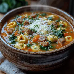 Cozy Sausage and Spinach Tortellini Soup: A Hearty Delight