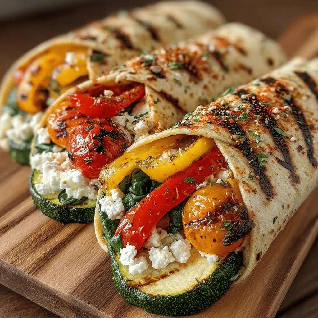 Grilled Veggie & Hummus Wraps are a delightful culinary creation that seamlessly blends taste and nutrition, making them an ideal choice for lunch or a light dinner. This vibrant dish features a medley of grilled vegetables, each contributing unique flavors and textures, all enveloped in wholesome whole grain tortillas. The creamy hummus adds a rich, velvety layer that ties these ingredients together, making every bite a satisfying experience.