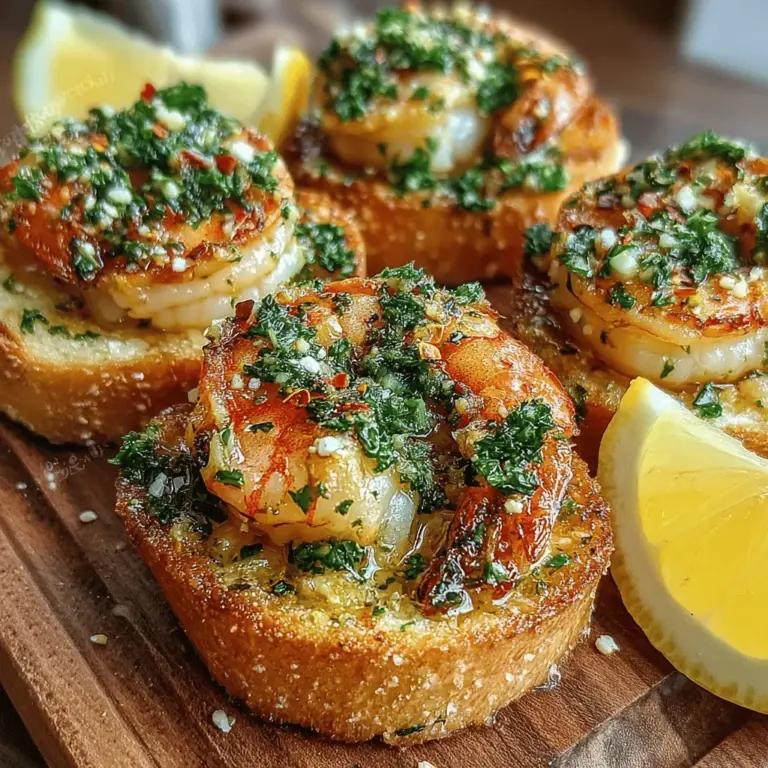 In the world of appetizers, few dishes can match the allure of Garlic Butter Shrimp Toast Bites. This delightful recipe brings together the rich flavors of succulent shrimp, the aromatic punch of garlic, and the satisfying crunch of toasted bread. Whether you are hosting a lively gathering, celebrating a special occasion, or simply looking to indulge in a cozy dinner at home, these bites are sure to impress. They are not only quick to prepare but also offer a gourmet experience that belies their simplicity.