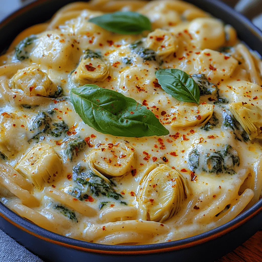 If you're searching for a dish that perfectly marries comfort and flavor, look no further than Creamy Spinach Artichoke Pasta. This delightful recipe combines the rich, indulgent flavors of a creamy cheese sauce with the fresh, vibrant elements of spinach and artichokes. It’s a versatile dish that not only satisfies hunger but also impresses at gatherings. Whether you're whipping it up for a cozy weeknight dinner or serving it at a festive occasion, this pasta is sure to be a crowd-pleaser.